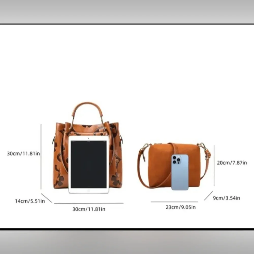 Stylish Brown Leather Tote Bag